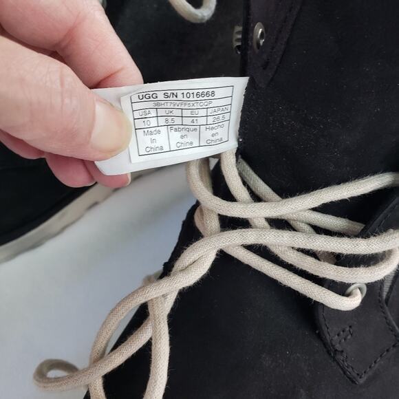 Ugg gray denim leather hi top laceup boots women's size 10 NWOT. - Picture 7 of 8